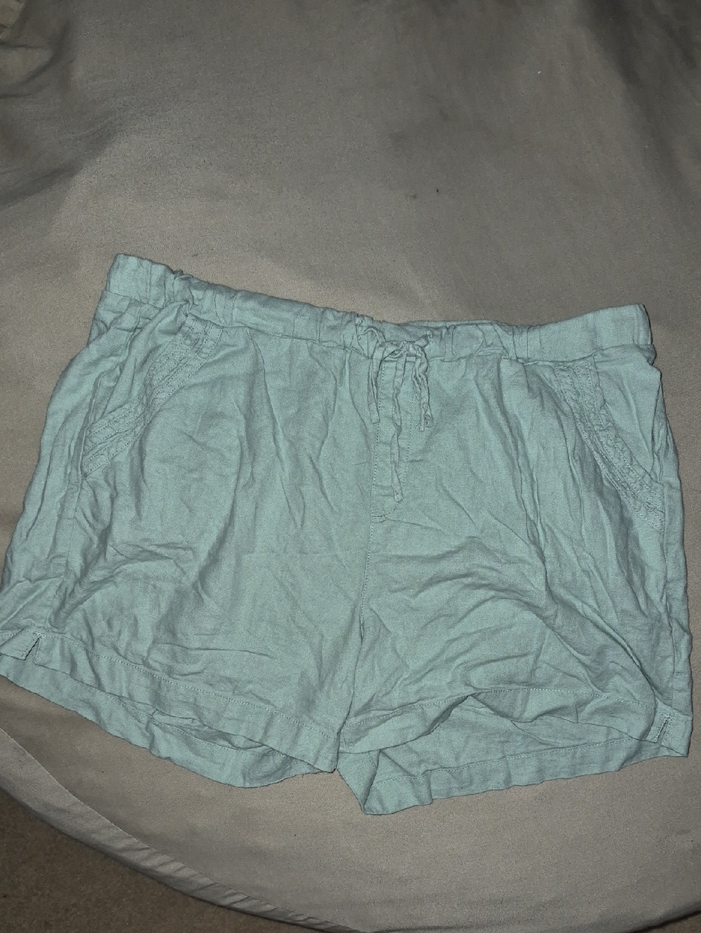 Briggs New York Light Teal Elastic Waist Drawstring Shorts